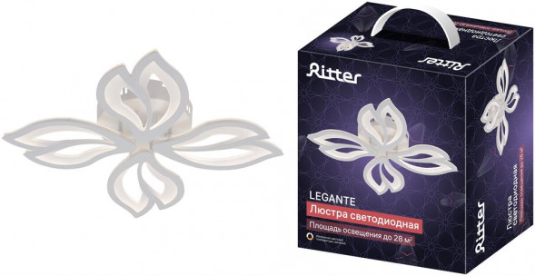 Люстра потолочная RITTER 51665 5 LEGANTE 62Вт/2700K/4200K/6400K белый