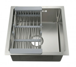 Мойка врезная FABIA PROFI 47453 Мойка врезная 47х45см БЕЗ отверстия толщина 3,0х0,8мм, глубина 200мм+большой сифон с переливом+корзина