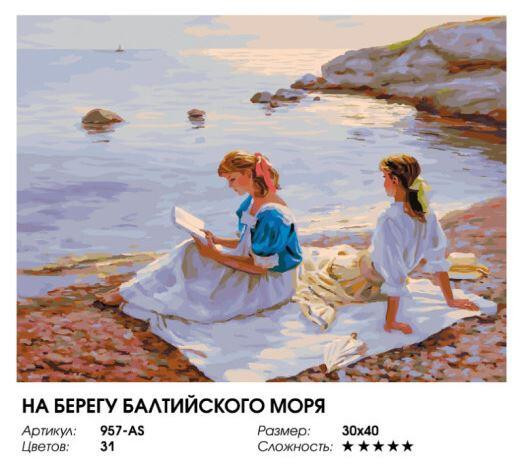 Картина по номерам на холсте БЕЛОСНЕЖКА 957-AS На берегу Балтийского моря