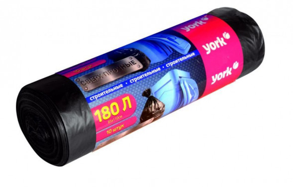 Мешки для мусора YORK строительный 180 л. (10 шт.) 902220
