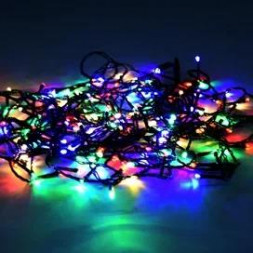 Светодиодная гирлянда ECOLA N2GM06ELC LED гирлянда 220V IP20 Нить 6м 100Led RGBW, 8 режимов, зеленый провод с вилкой разноцветный