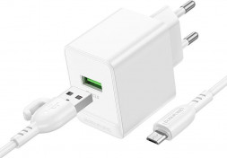 BOROFONE (6941991104763) 1м 1USB 3.0A QC3.0 18W White 1 м