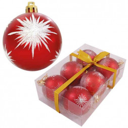 Шары и украшения ВОЛШЕБНАЯ СТРАНА Набор шаров PBD6-6-054-R 6шт. 6см красный 101784