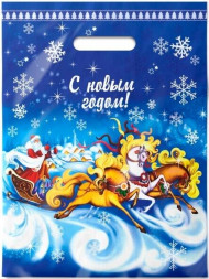 Пакет АРТПЛАСТ (ВУР49728) вырубная ручка 30х40см НГ Интерпак - Зимняя дорога