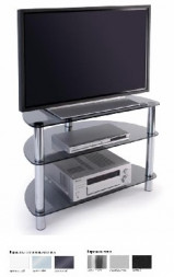 Стойка для TV MD 404 slim/серебр/прозр