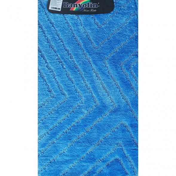 Коврик для ванной САНАКС 00298 CLASSIC UNI ПОЛОСКИ Коврик в ванную одинарный СИНИЙ 55х90см 100% полиэстер