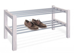 Полка для обуви SHEFFILTON Альберо SHT-SR9 беленый/алюм.металлик (950406)