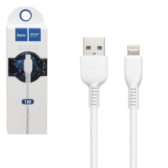 Кабель HOCO (6957531068815) X20 USB (m) - 8 Pin (m) 1.0m - белый