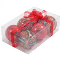 Шары и украшения ВОЛШЕБНАЯ СТРАНА Набор шаров PB6-6TDSH-R, 6 шт., 6 см 102201