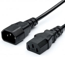 Кабель GOPOWER (00-00024537) кабель питания C14 (m)-C13 (f) 1.8м ПВХ 0.75мм удлинитель черный (1/10/100)