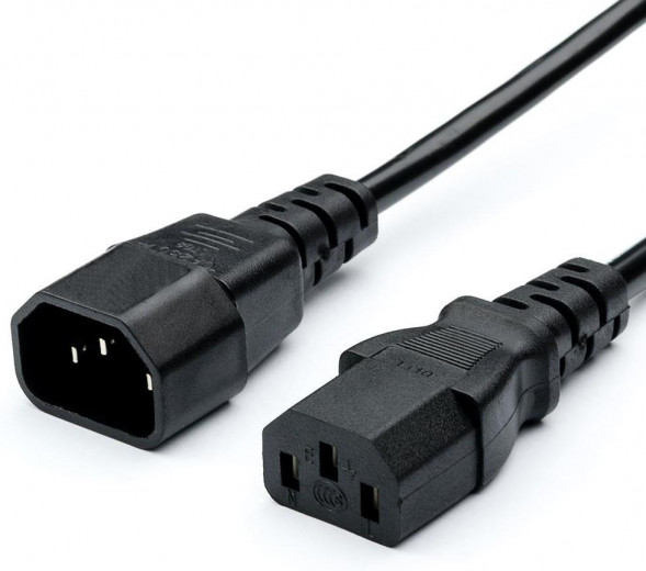 Кабель GOPOWER (00-00024537) кабель питания C14 (m)-C13 (f) 1.8м ПВХ 0.75мм удлинитель черный (1/10/100)
