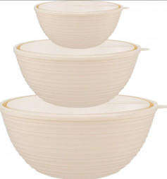 Набор салатников SUGAR&SPICE SE400912001 Cardamom (3 предмета) с крышками шампань