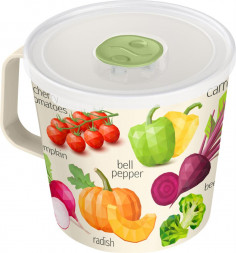 IDILAND Greenery 750мл с клапаном с декором (светло-бежевый) 221130725/01