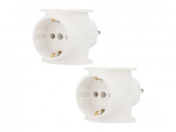 Разветвитель сетевой REXANT (11-1080-2) НАБОР ТРОЙНИКОВ ЭЛЕКТРИЧЕСКИХ УНИВЕРСАЛЬНЫХ, 16 А, ОДНО ГНЕЗДО С ЗАЗЕМЛЕНИЕМ, (2 ШТ./УП.), БЕЛЫЙ