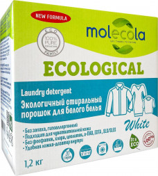 Стиральный порошок для белого белья MOLECOLA Стиральный порошок для белого белья экологичный 1200 г, 9066