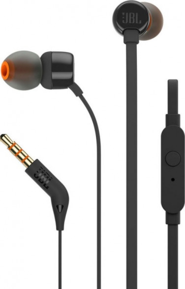 Наушники вкладыши проводные JBL TUNE 110 BLACK Наушники (JBLT110BLK)