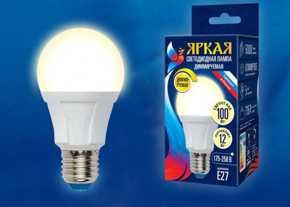 Лампочка UNIEL (UL-00004290) LED-A60 12W/3000K/E27/FR/DIM PLP01WH