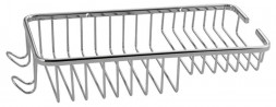 Мыльница решетка САНАКС 1220 Мыльница решетка малая двухсекционная с крючками нержавейка хромированная (2)