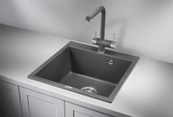 Мойка кухонная GRANULA GR-5102 ГРАФИТ (чёрно-серый) кварц
