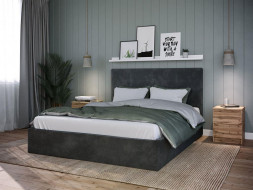 Кровать НК-МЕБЕЛЬ СОНАТА new кровать 1600х2000 Велюр Серый 72305123 (2 кор.)