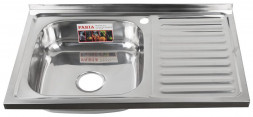 Мойка накладная FABIA 62274L Мойка 80х50 наклад левая 0.6 мм + большой сифон с переливом