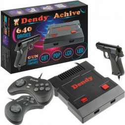 Игровая консоль DENDY Achive 640 игр + световой пистолет черная