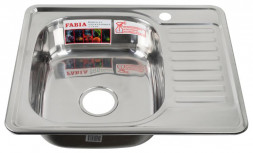 Мойка врезная FABIA 58486L Мойка врезная, левая 580х480 мм, толщина 0,6 мм глубина 160мм + большой сифон с переливом
