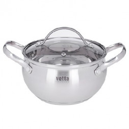 Кастрюля VETTA Женева Кастрюля 16х9,5см. 2,0л. со стекл. крышкой, индукция 822-081