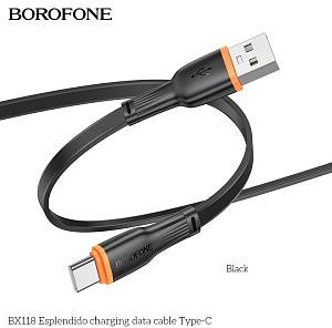 Кабель BOROFONE (6941991120947) BX118a USB 3.0A для Type-C - 1м , черный