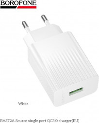 СЗУ BOROFONE (6941991122644) BAS72A 1USB 3.0A QC3.0 18W White