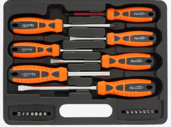Набор инструмента SPARTA Набор отверток, биты, двухкомпонентные рукоятки, 21 предмет 13309