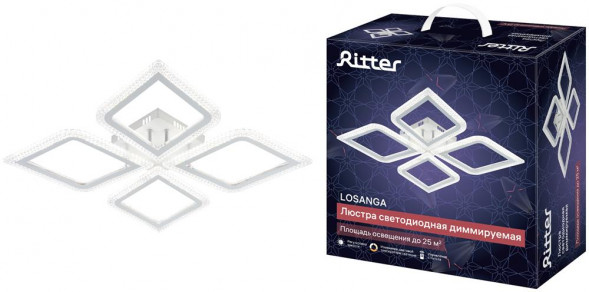 Люстра потолочная RITTER 52928 0 LOSANGA 82Вт белый