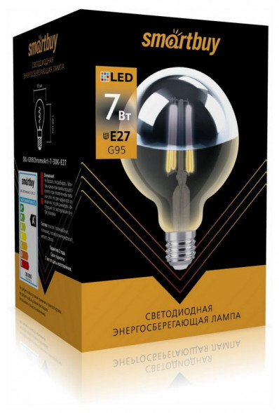 Лампа SMARTBUY (SBL-G95ChromeArt-7-30K-E27) 7W/3000/E27