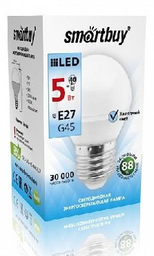 Светодиодная лампа SMARTBUY (SBL-G45-5-40K-E27) 5W/4000/E27