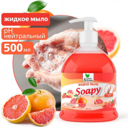 CLEAN&amp;AMP;GREEN Жидкое мыло &quot;Soapy&quot; Light &quot;Грейпфрут&quot; с дозатором 500 мл. Clean&amp;Green CG8243
