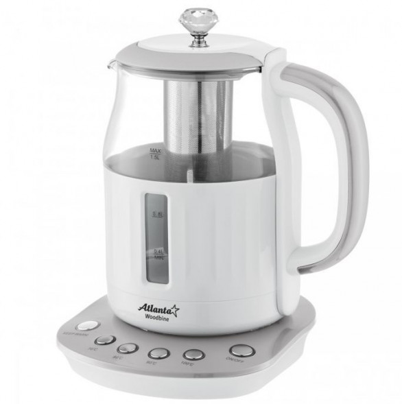 Чайник электрический ATLANTA ATH-2534 gray (1,5л. стекло/пластик)
