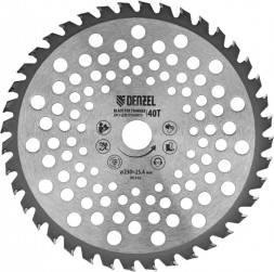Диск для триммера DENZEL Диск для триммера, 230 х 25.4 мм, толщина 1.3 мм, 40 зубьев Denzel 96340