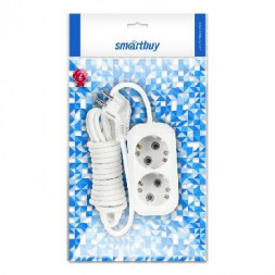 Удлинитель с заземлением SMARTBUY (SBE-16-2-03-Z) 2 гнз х 3,0 м (16А/3.5кВт, ПВС 3х1.0)