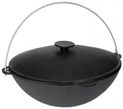 Казан ГАРДАРИКА 1608-3 чугунный походный татарский 8,0л и крышкой Туризм д.36см