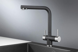 Смеситель кухонный GRANULA 2305, ЧЕРНЫЙ