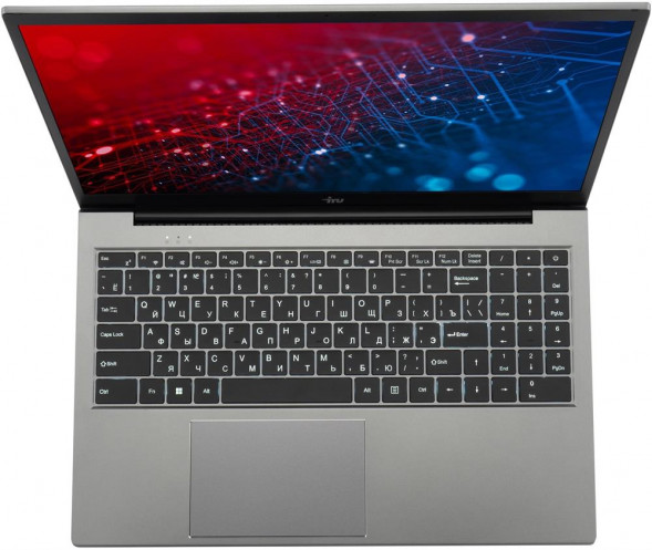 Ноутбук IRU Ноутбук Planio 15INP N-series N100 8Gb SSD256Gb Intel UHD Graphics 15.6&quot; IPS FHD (1920x1080) FreeDOS grey WiFi BT Cam 5000mAh (2023738)