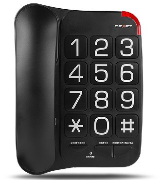 Телефон проводной TEXET TX-201 черный