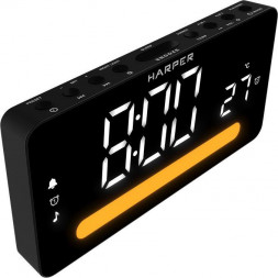 Часы настольные HARPER HCLK-5030 black - white led
