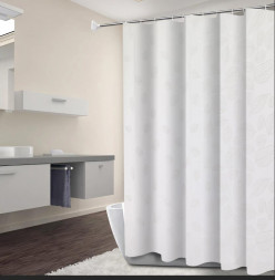 Штора GOODSELLER (GS710) Штора для ванной Harmony Eco-02 180x180cм,70г/м2,листья белые