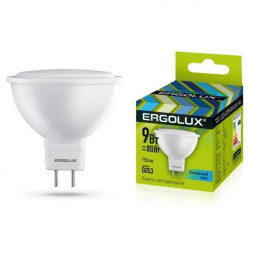 Лампочка светодиодная ERGOLUX (13625) LED-JCDR-9W-GU5.3-4K (Эл.лампа светодиодная JCDR 9Вт GU5.3 4500K 172-265В)