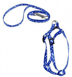 РЫЖИЙ КОТ Шлейка с поводком, ширина 1 см, размер М - 28-47 см