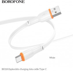 Кабель BOROFONE (6941991120954) BX118a USB 3.0A для Type-C - 1м , белый