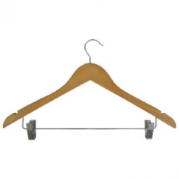 РЫЖИЙ КОТ W2-C вешалка деревянная с клипсами 10шт/уп (311306)