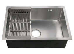 Мойка врезная FABIA PROFI 654530 Мойка врезная 65х45см БЕЗ отверстия толщина 3,0х0,8мм, глубина 200мм+большой сифон с переливом+корзина