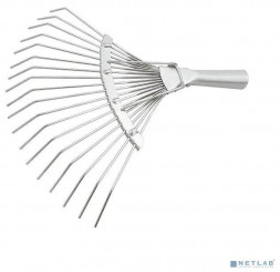 Грабли СИБРТЕХ Грабли веерные стальные, 360 мм, 18 круглых зубьев, оцинкованные, без черенка, Россия [61780]